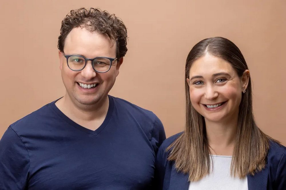 Official press photograph of Anthropic co-founders Dario Amodei and Daniela Amodei.