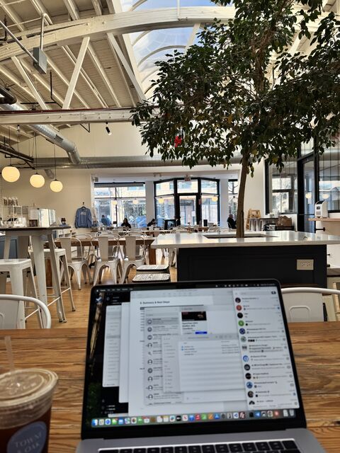 Working from a coffee shop on the North Shore